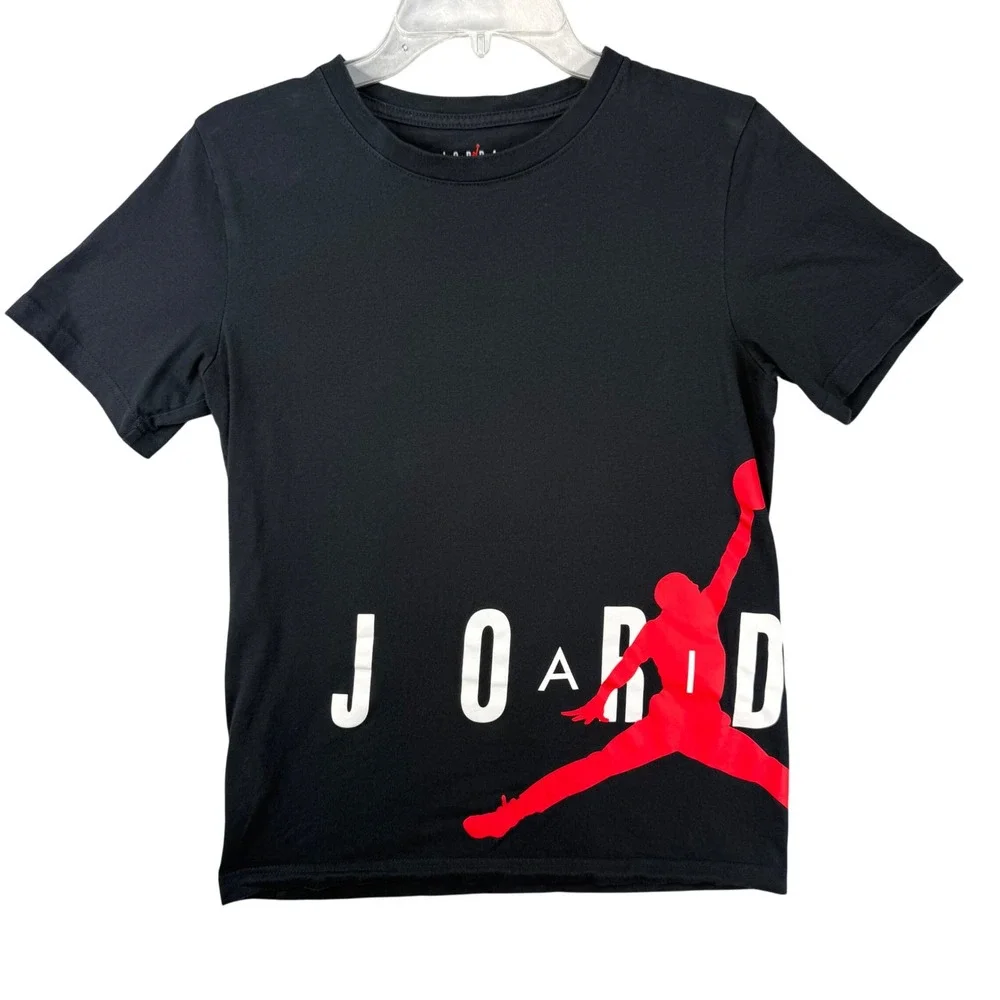 Jordan Boys XL Black Jumpman Graphic T-Shirt 100% Cotton Streetwear Kidcore BTS